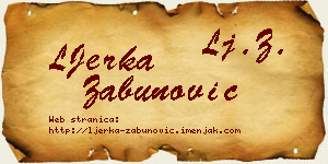 LJerka Zabunović vizit kartica